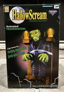 Vintage 1998 Trendmasters HallowScream Animated Frankenstein Clap Sensor NIB